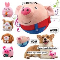 JKDESIGN  Bóng Sang Trọng Điện Tử, Âm Nhạc Rung Con Heo Sang Trọng Bóng, Dễ Thương Nhai Lông Tơ Đồ Chơi Squeaky Đồ Chơi Hamster Nhảy Bé