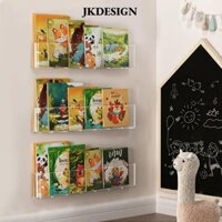 Jkdesign Giá trưng bày sách ảnh, c Kệ treo tường treo sách, Tạp chí đọc sách trong suốt dành cho trẻ em Giá trưng bày sách tạp chí