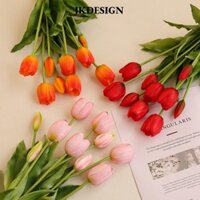 Jkdesign Hoa Giả, Bó Hoa Tulip Cảm Ứng Thật 5 Đầu, Hoa Nhân Tạo Silicon Cao Cấp