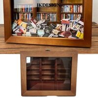 Jkdesign Kệ sách bằng gỗ thu nhỏ, Kệ sách Trang trí Handmade Lo âu Giá sách, Quà tặng sinh nhật Trang trí bàn ăn tại nhà Đồ chơi Fidget Đồ chơi để bàn Trang trí bằng gỗ