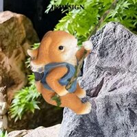 Jkdesign Trang trí sân vườn Thỏ, Tượng thỏ cảnh quan dễ thương, Quà tặng Tượng sân vườn Phụ kiện sân vườn Thỏ Đồ trang trí leo núi