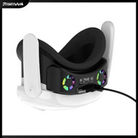 Jl- VR Face Pad Cover Có Quạt Làm Mát Kính VR Thoải Mái Băng Đô Kính Có Đèn RGB Tương Thích Cho Oculus