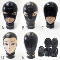 Jld Mặt nạ cao su Fetish Man Unisex Nữ Nam Cosplay Mặt nạ da đen Đầu 3 lỗ che mặt nạ cho CS trò chơi Halloween