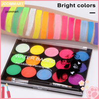 [Jm] Sơn mặt khô nhanh 15 màu Glow in the Dark Body Face Painting Kit Bảng trang điểm sắc tố cao khô nhanh cho người mua Đông Nam Á