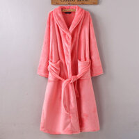 Jn Dày Thêm Dài Flannel Cặp Đôi Váy Ngủ Nữ Mùa Đông Bộ Đồ Ngủ Áo choàng Tắm Nam Mùa Thu Lông Cừu San Hô Homewear