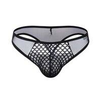 Jockmail Siêu Mỏng Rỗng T-Back Nam Hip-Exposeed Quần Lót Nam Lưới Lớn Quần Sọc Gợi Cảm U lồi Fishnet Nam G-string