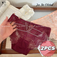 Joe Sir 2 Cái / gói Quần Lót Ren Phong Cách Pháp Cho Nữ - Sheer, Thoáng Khí, Đáy Cotton, Quần Đùi Quần Lót Gợi Cảm