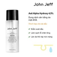 John Jeff AHA 4.5% toner lotion 100ml salicylic acid sảng khoái kiểm soát dầu phù hợp với da dầu mụn
