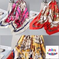 Johnifashion Khăn lụa vuông thời trang cao cấp, khăn quàng cổ cho nữ