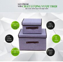 Combo 2 hộp vải khung cứng đựng đồ đa năng