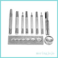 Jojo 11x Punch Leather Tool Heavy Duty Punch Buttons Set với đế DIY Leather Craft Tool cho lỗ Punch Install Rivet B