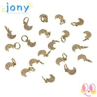 Jonye Mặt dây chuyền lủng lẳng nhỏ, Kim cương giả mạ vàng quyến rũ mặt trăng nhỏ, Vòng tay bằng đồng 10mm Đồng Cubic Zirconia Trang sức Làm