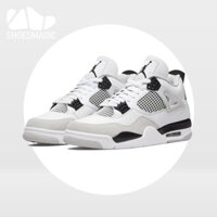 Jordan Air Jordan 4 Retro "quân đội đen" dễ thương xi măng nhỏ màu trắng xu hướng giày bóng rổ cổ điển