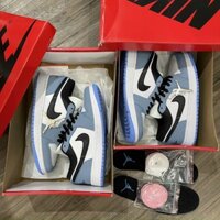 Jordan xanh dương đậm low  .  Giày JD1 11 xanh cổ thấp thể thao nam nữ sneaker full box