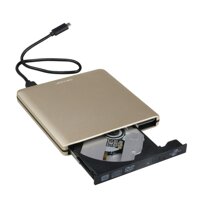 JOTEC USB 3.0 USB C 3D External Blu-ray Player BD-ROM DVD Burner CD-RW Drive Compatible for iMac MacBook pro OS and Windows 7 8 10 PC (Gold)