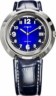 Jowissa Women's J7.013.L Pegasus Stainless Steel Blue Dial Genuine Leather Date Watch