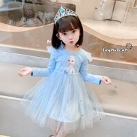 JOYNCLEON Đầm Công Chúa elsa tutu Tay Dài Cho Bé Gái