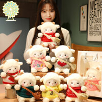 [Jp] Thú nhồi bông gấu bông dễ thương cho bé gái - Gấu bông cừu trắng - Búp bê cừu len mềm 23CM SGVN