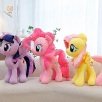 Jpb 30CM My Little Pony Kawaii Đồ chơi Pinkie Pie Fluttershy Twilight Sparkle Búp bê nhồi bông mềm Đồ trang trí Quà tặng sang trọng cho trẻ em mới