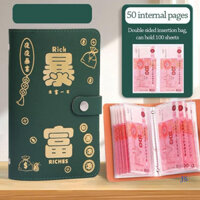 [Js] Sách gửi tiền mặt phong phú chỉ có thể giữ túi đựng tiền mặt Dung tích lớn Quản lý tiền giấy kỷ niệm Tiền giấy tài chính