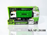 JS108 HỘP XE CT HỐT RÁC TRỚN , PIN NÚT NHẠC ĐÈN, PHUN KHÓI