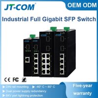 Jt-com Gigabit 1 / 4 / 5 / 8 / 16 cổng Công tắc chắc chắn Công nghiệp 1 / 2 SFP Và 1 / 4 / 5 / 8 / 16 RJ45 DiN-Rail -40°C ~ 85°C Ethernet Switch DC12-24V Nguồn điện