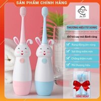 [JTT5k Giảm 5k đơn 50k] Bàn Chải Đánh Răng Điện Cho Bé Hình Thỏ Dễ Thương（Tặng Kèm 2 Đầu Bàn Chải）