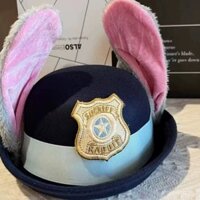 Judy hat thỏ Bowler hat Zootopia cảnh sát Judy hat trẻ em người lớn Headband headdress mũ