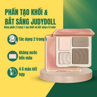 JUDYD🌼LL Phấn Tạo Khối và Bắt Sáng Highlight 2 trong 1 chống nước lâu trôi 4 ô màu kết hợp (bản mới)