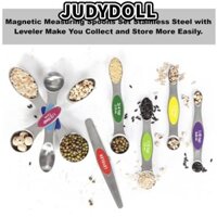 Judydoll 8 Cái / bộ Thìa Bảo Quản, Bộ Thìa Đo Hai Đầu Chống Rỉ Sét, Hút Từ Tính Hai Mặt Với Muỗng Gia Vị Leveler Nướng Bánh