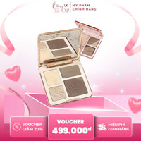JUDYDOLL Bảng Phấn Bắt Sáng Tạo Khối 4 ô 2in1 Highlight & Contour Palette 9g Bông Shop