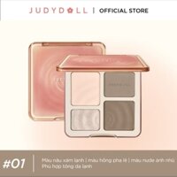 JUDYDOLL Bảng Phấn Bắt Sáng Tạo Khối 4 ô 2in1 Highlight & Contour Palette 9g