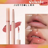 Judydoll son môi hai đầu son bóng lót môi 2 trong 1 gương bóng men môi hai đầu đầy đặn son bóng son môi chống nước lâu trôi không dính