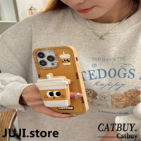 Juji Hoạt Hình Dễ Thương 3D Cà Phê Silicon Mềm Giá Đỡ Ốp Lưng Điện Thoại Cho IPhone 14 12 13 11 15 16 Pro Max Plus Sáng Tạo Ốp Lưng Nữ Quà Tặng