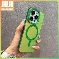 Juji Luxury Frosted Aurora Nhiều màu sắc với Ốp điện thoại từ tính cho iPhone 15 14 Pro Max 13 12 Vỏ bảo vệ ống kính máy ảnh chống sốc Bao gồm tất cả Ốp lưng cứng mặt mềm iPhone