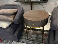 Jules - Tab sofa có ngăn kéo, bàn side table khung inox, mặt gỗ công nghiệp sơn bệt