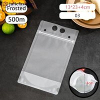 Juliefashion 50 Chiếc Dùng Một Lần Nước Trái Cây Cà Phê Túi Lỏng Cói Túi Đựng Thực Phẩm Trong Suốt Uống Túi Đảng Bộ Đồ Ăn D1S6