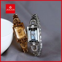 Julius Đồng Hồ quartz Mặt Vuông Mặt Gương Ba Chiều Chống Thấm Nước Thời Trang Cho Nữ 443