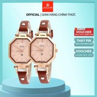 [Julius Official] Đồng hồ nữ Julius JA-750 dây da nâu