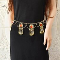 Julyhot Đồng Xu Ấn Độ Bụng Thắt Lưng Cơ Thể Dây Xích Nữ Hợp Kim Dài Tua Rua Đầm Khiêu Vũ Thắt Lưng Tiệc Cưới Trang Sức Massivedeals