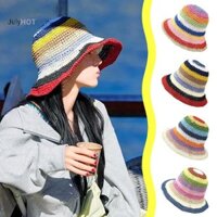 Julyhot Rainbow Mũ Rơm Nữ Ngư Dân Chống Nắng Mũ Đi Biển Massivedeals