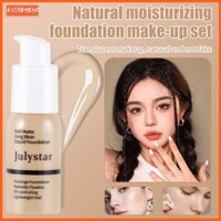 Julystar 3 Cái / bộ Foundation HD Full Cover Matte Liquid BB Cream Matte Natural Waterproof Face Makeup