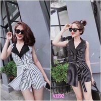 Jum short cổ vest thắt nơ eo VJ292 - V150