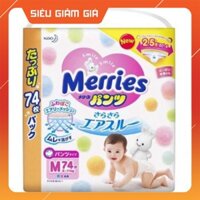 [JUMBO] Tã/Bỉm Dán/Quần Merries Nội Địa size Jumbo M74/M76/L56/L64/XL50 - viethatranqd