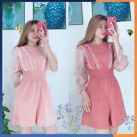 Jump Nữ, Đồ Bộ Liền Thân Nữ Chất Đũi Phối Tơ Mềm Mát