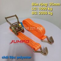 [JUMPO] Dây cảo chằng hàng tăng đơ móc J bản rộng 35mm, tải trọng 2 tấn chằng cột vận chuyển hàng hóa, pallet, xe máy