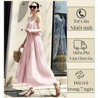 Jumpsuit 2 dây lụa dập ly chạy chun phối bèo A1717