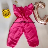 Jumpsuit cho bé gái (đồ bay, bodysuit, áo liên quần) linen hồng