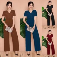 Jumpsuit dài 💕FREESHIP💕 ống suông sang chảnh cổ lá sen đồ bay nữ quý phái Mã số: TJ1145