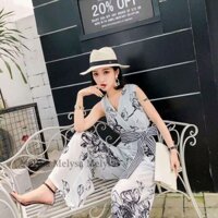 Jumpsuit Dài Hoa Tiết Ống Suông Tôn Dáng, Jumsuit Thiết Kế cao cấp JS03 -Vin_store168